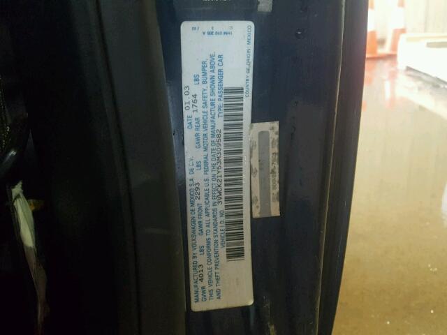 3VWCK21Y53M309582 - 2003 VOLKSWAGEN NEW BEETLE 蓝色 照片 10