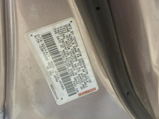 JT2VK13E0P0161996 - 1993 TOYOTA CAMRY XLE GRAY photo 10