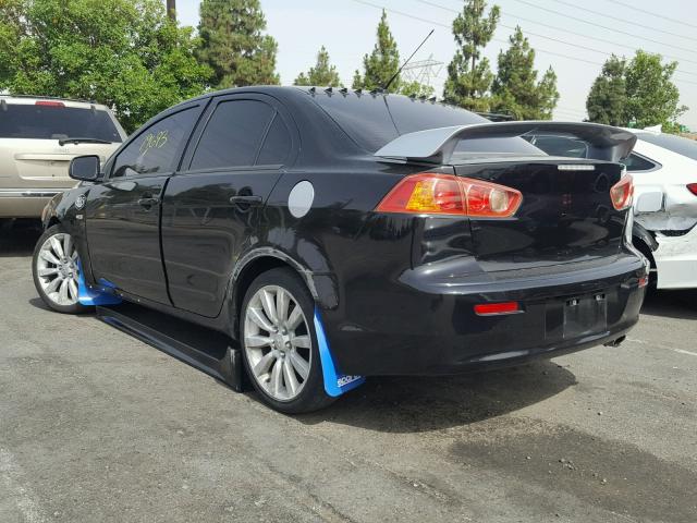 JA3AU86U78U025093 - 2008 MITSUBISHI LANCER GTS BLACK photo 3