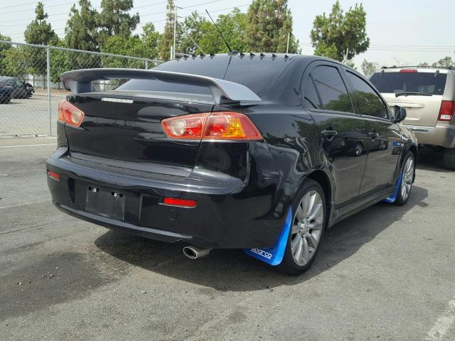 JA3AU86U78U025093 - 2008 MITSUBISHI LANCER GTS BLACK photo 4