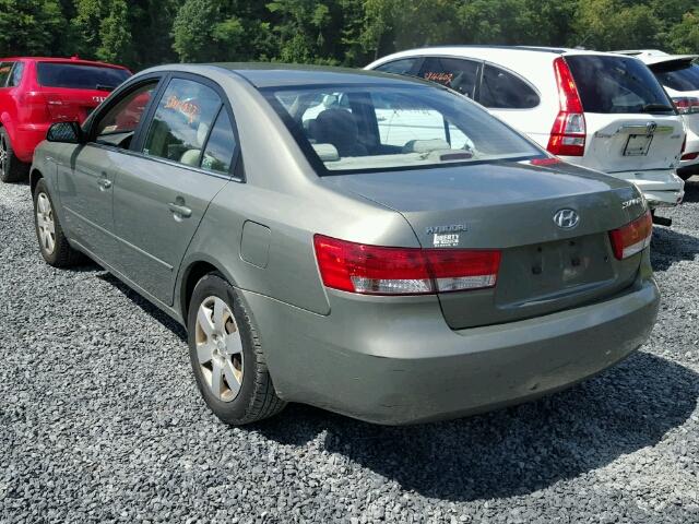 5NPET46C67H199199 - 2007 HYUNDAI SONATA GLS GREEN photo 3