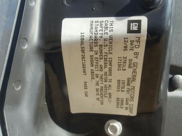 1G8AL58F26Z166407 - 2006 SATURN ION LEVEL TEAL photo 10