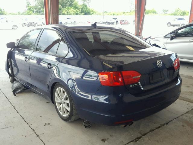 3VWDP7AJ7CM348695 - 2012 VOLKSWAGEN JETTA SE BLUE photo 3