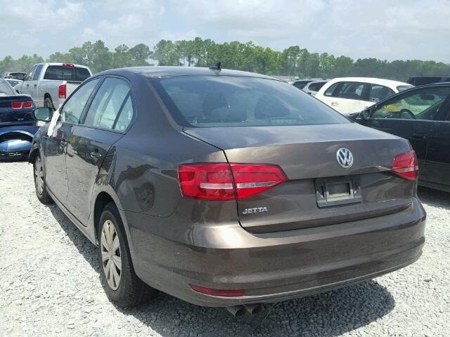 3VW2K7AJ1FM257027 - 2015 VOLKSWAGEN JETTA BASE 棕色 照片 3