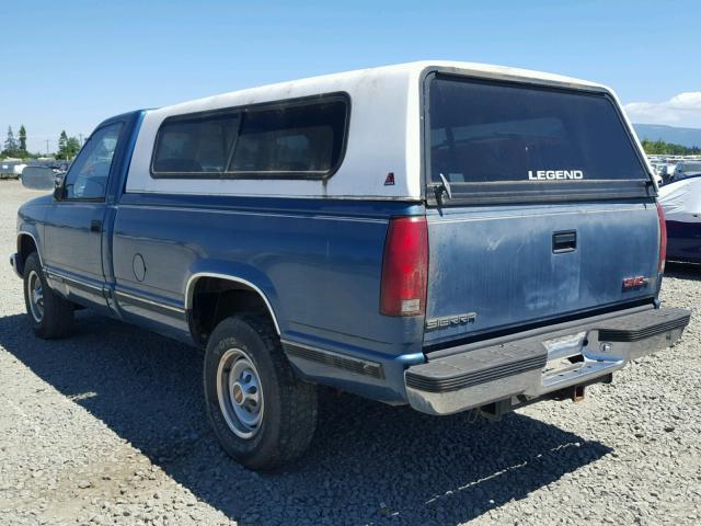 1GTGC24K9NE547145 - 1992 GMC SIERRA C25 BLUE photo 3