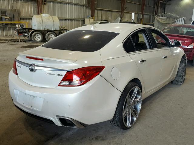 2G4GV5GV5D9236603 - 2013 BUICK REGAL GS WHITE photo 4