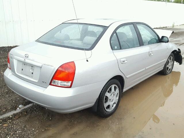 KMHDN45D52U442110 - 2002 HYUNDAI ELANTRA GL SILVER photo 4