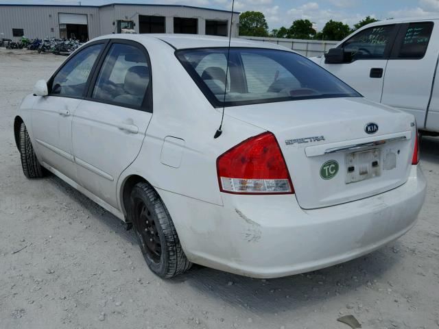 KNAFE121785495462 - 2008 KIA SPECTRA EX WHITE photo 3