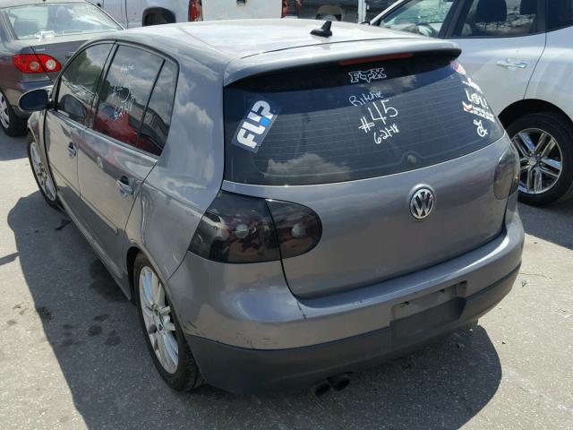 WVWGV91K37W014373 - 2007 VOLKSWAGEN NEW GTI CHARCOAL photo 3