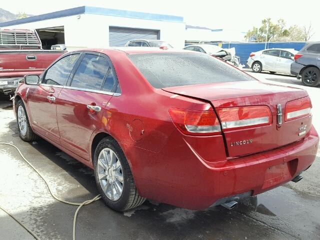 3LNDL2L39CR825383 - 2012 LINCOLN MKZ HYBRID RED photo 3