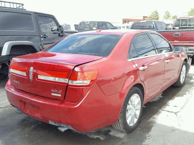 3LNDL2L39CR825383 - 2012 LINCOLN MKZ HYBRID RED photo 4