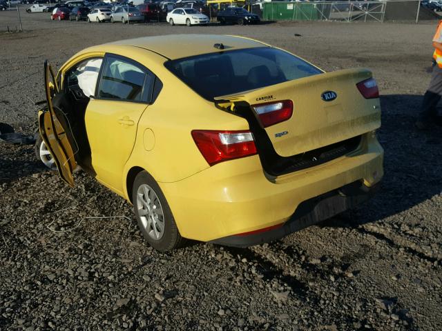 KNADM4A36G6548935 - 2016 KIA RIO LX YELLOW photo 3