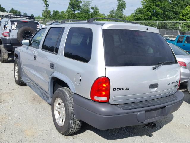 1D4HS38N23F586963 - 2003 DODGE DURANGO SP SILVER photo 3