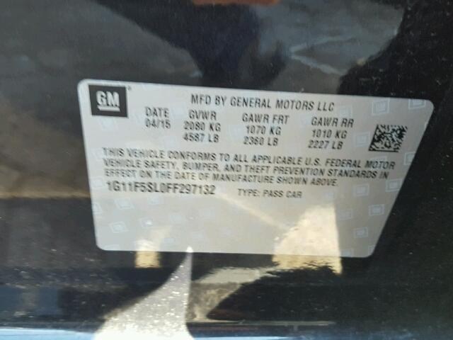 1G11F5SL0FF297132 - 2015 CHEVROLET MALIBU LTZ 黑色 照片 10