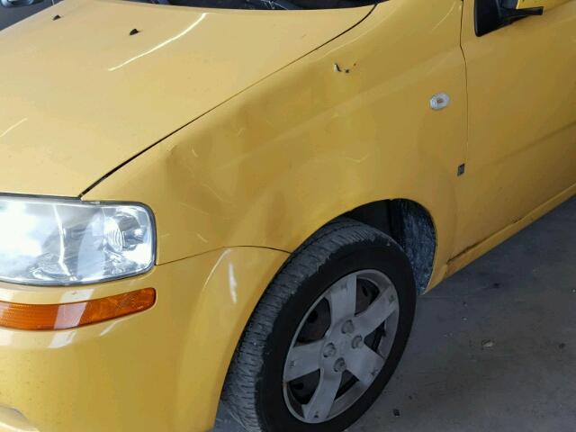 KL1TD66627B757570 - 2007 CHEVROLET AVEO BASE Сары фото 9