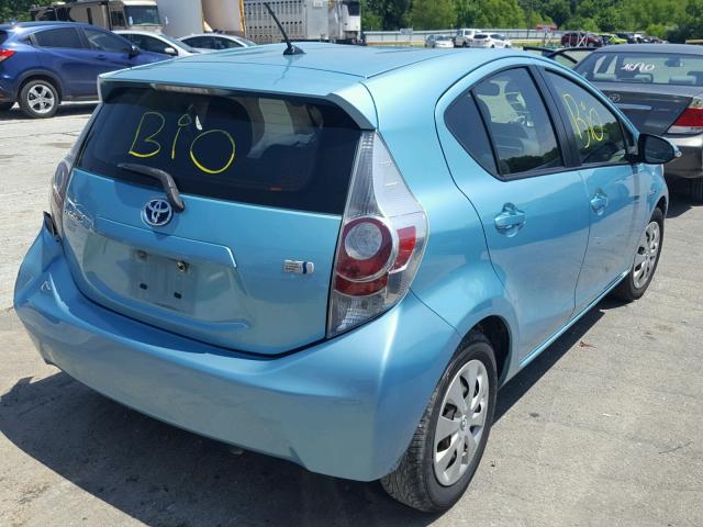 JTDKDTB34D1050292 - 2013 TOYOTA PRIUS C BLUE photo 4