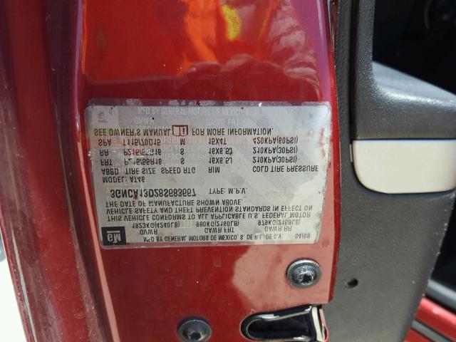 3GNCA13D28S683667 - 2008 CHEVROLET HHR LS წითელი ფოტო 10