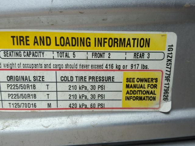 1G1ZK57779F179626 - 2009 CHEVROLET MALIBU LTZ 银色 照片 10