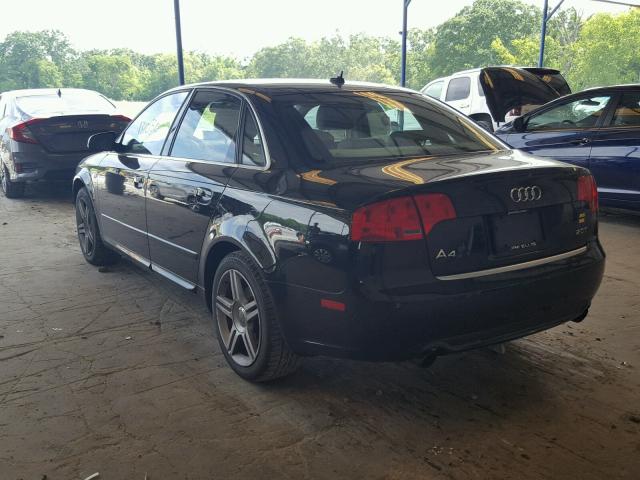 WAUAF78E38A028907 - 2008 AUDI A4 2.0T BLACK photo 3