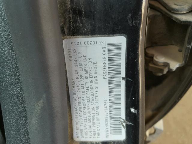 WVWYH63B82E166767 - 2002 VOLKSWAGEN PASSAT GLX 黑色 照片 10