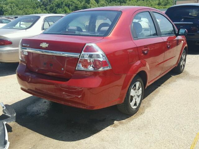 KL1TD56697B074033 - 2007 CHEVROLET AVEO BASE Қызыл фото 4