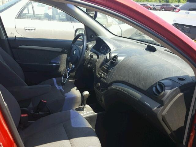 KL1TD56697B074033 - 2007 CHEVROLET AVEO BASE Қызыл фото 5