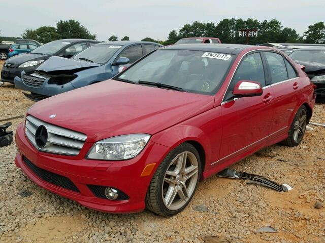 WDDGF56X88F146675 - 2008 MERCEDES-BENZ C 350 RED photo 2