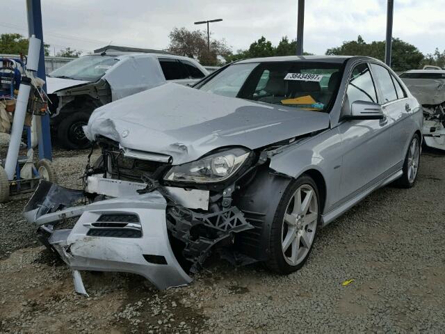 WDDGF4HB7CR223426 - 2012 MERCEDES-BENZ C 250 SILVER photo 2