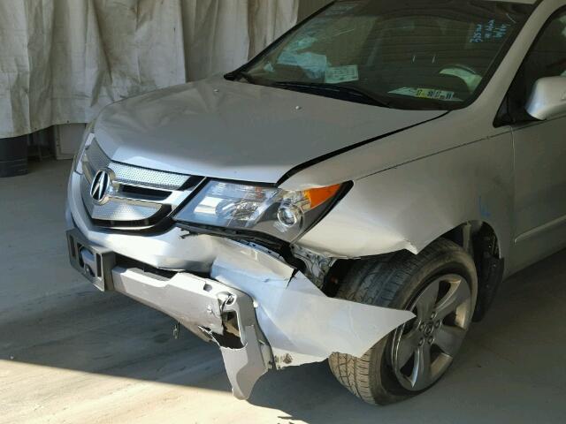 2HNYD28879H518266 - 2009 ACURA MDX SPORT SILVER photo 9