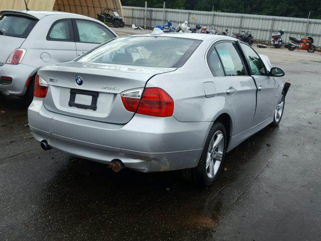 WBAVB735X7KY60113 - 2007 BMW 335 I SILVER photo 4