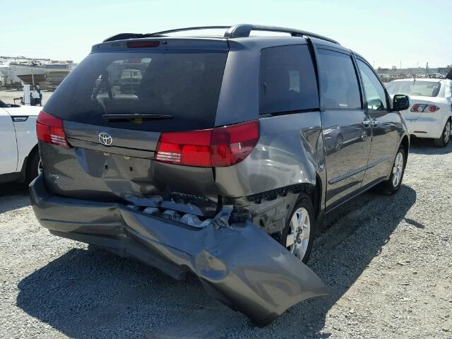 5TDZA22C74S122929 - 2004 TOYOTA SIENNA XLE CHARCOAL photo 4