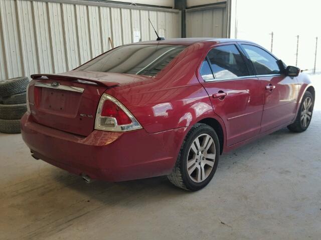 3FAHP08168R215895 - 2008 FORD FUSION SEL MAROON photo 4