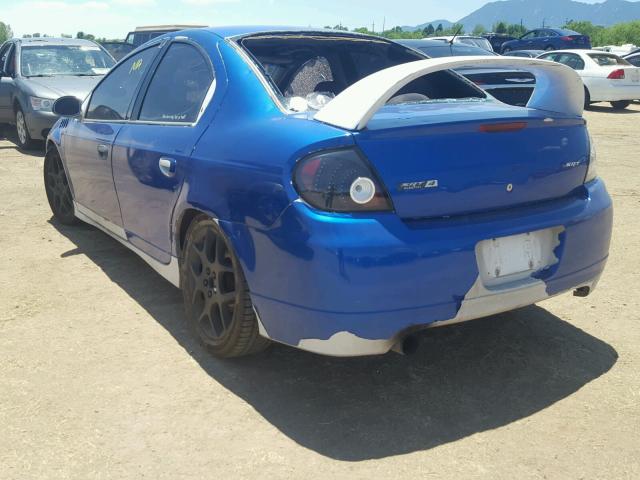 1B3ES66S74D532079 - 2004 DODGE NEON SRT-4 BLUE photo 3