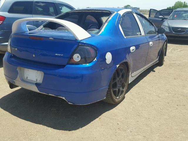 1B3ES66S74D532079 - 2004 DODGE NEON SRT-4 BLUE photo 4