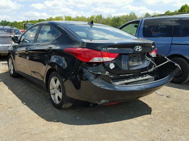 KMHDH4AE0CU288414 - 2012 HYUNDAI ELANTRA GL BLACK photo 3