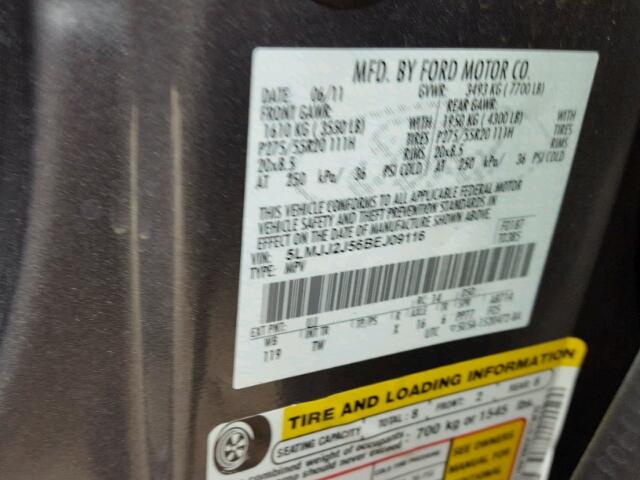 5LMJJ2J56BEJ09116 - 2011 LINCOLN NAVIGATOR 灰色 照片 10