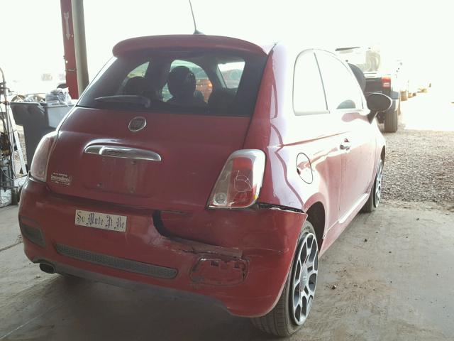 3C3CFFBR4CT381552 - 2012 FIAT 500 SPORT RED photo 4