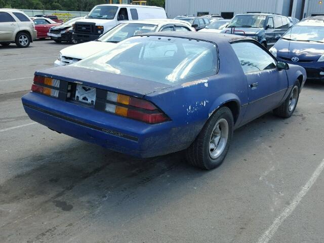 1G1FP21S1HN139224 - 1987 CHEVROLET CAMARO BLUE photo 4