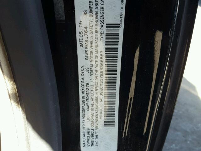 3VWCM31Y85M366863 - 2005 VOLKSWAGEN NEW BEETLE 黑色 照片 10