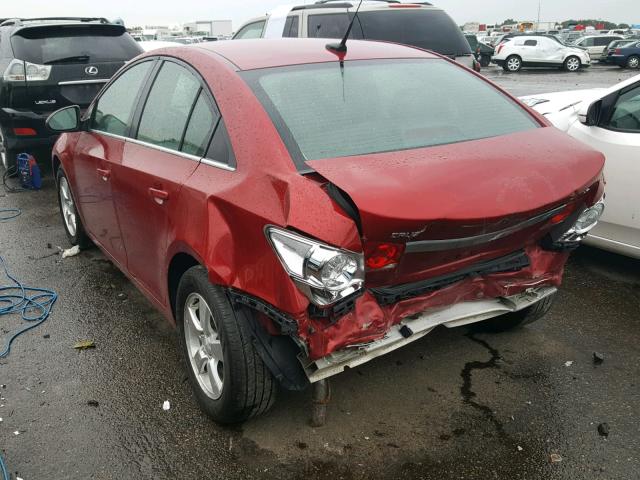 1G1PF5SC1C7251664 - 2012 CHEVROLET CRUZE LT RED photo 3