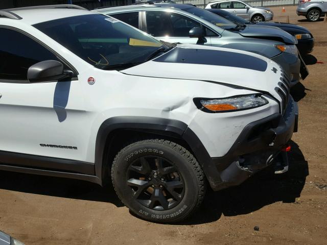 1C4PJMBSXFW668198 - 2015 JEEP CHEROKEE T WHITE photo 9