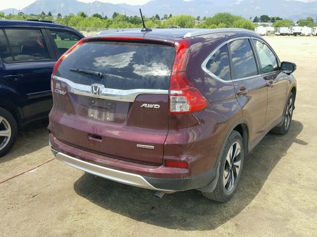 5J6RM4H90GL101712 - 2016 HONDA CR-V TOURI RED photo 4