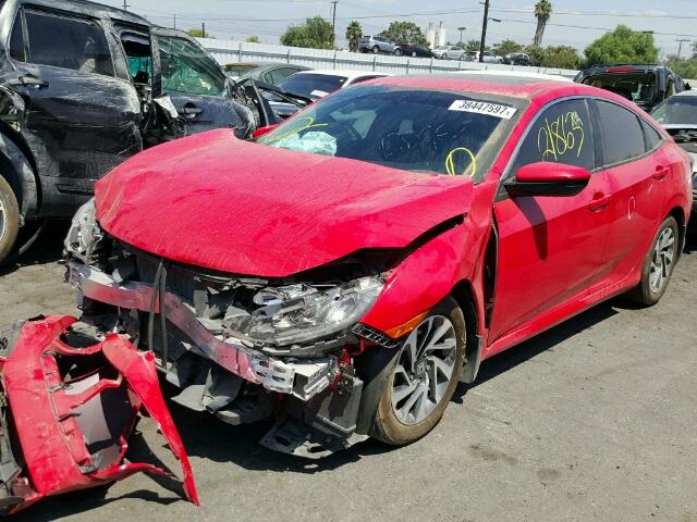 2HGFC2F73GH551449 - 2016 HONDA CIVIC EX RED photo 2