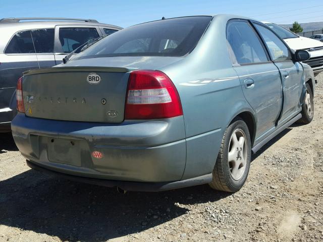 KNAFB1616Y5201567 - 2000 KIA SPECTRA GS TURQUOISE photo 4