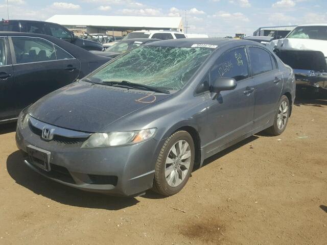 1HGFA16889L022108 - 2009 HONDA CIVIC GRAY photo 2