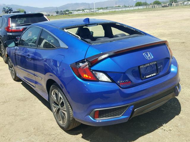 2HGFC3B78JH350021 - 2018 HONDA CIVIC EXL 蓝色 照片 3