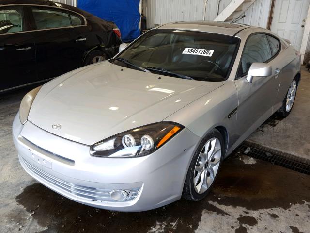 KMHHN66F67U262378 - 2007 HYUNDAI TIBURON GT SILVER photo 2