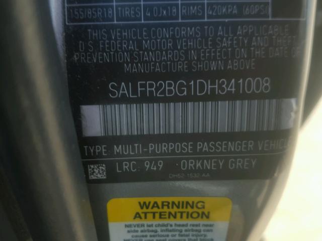 SALFR2BG1DH341008 - 2013 LAND ROVER LR2 HSE SILVER photo 10