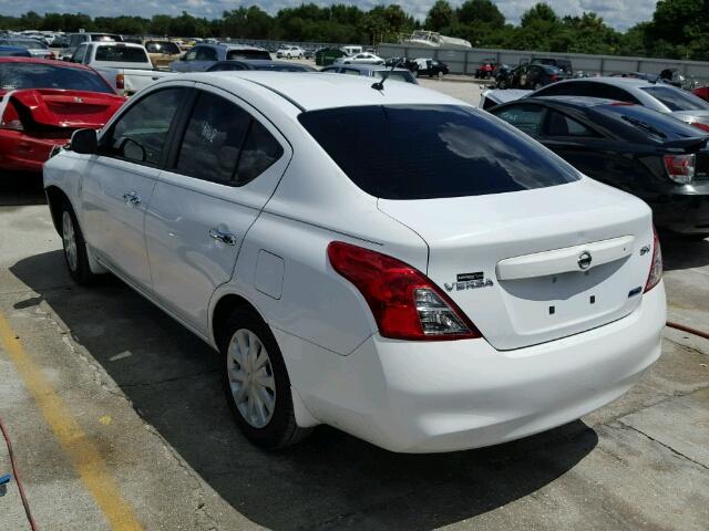 3N1CN7AP4CL905919 - 2012 NISSAN VERSA S WHITE photo 3