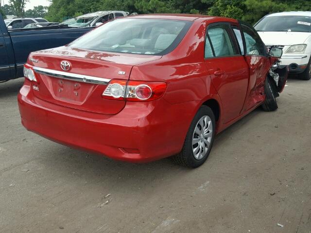 2T1BU4EEXDC009079 - 2013 TOYOTA COROLLA BA RED photo 4